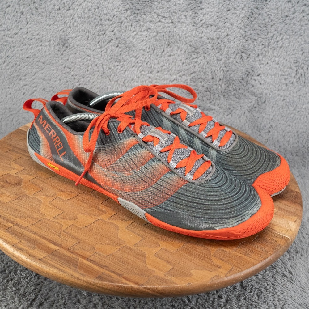 Merrell Men's Vapor Glove 2 Minimalist Running Shoes Size 12 J03911 Gray Orange